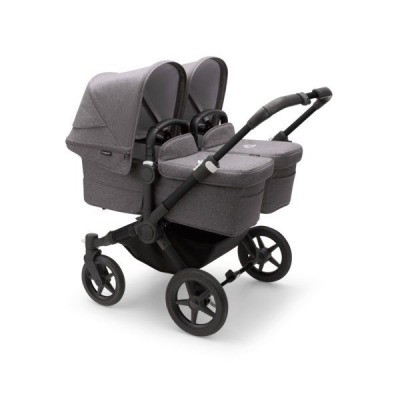 Коляска для двойни 2 в 1 Bugaboo Donkey 5 Twin шасси Black, Grey Melange (Серый)