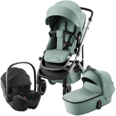 Коляска 3 в 1 Britax Roemer Smile 5Z, Jade Green (Зеленый) + Автокресло Britax Roemer Baby-Safe 5Z2, Space Black (Черный)