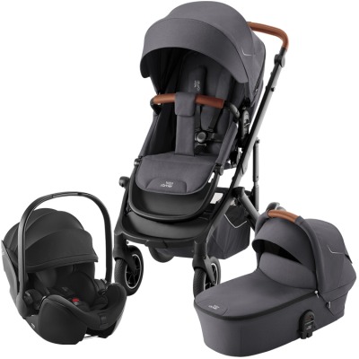 Коляска 3 в 1 Britax Roemer Smile 5Z, Midnight Grey (Темно-серый) + Автокресло Britax Roemer Baby-Safe 5Z2, Space Black (Черный)