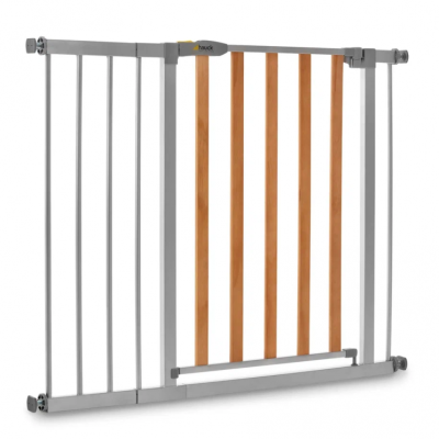 Детские ворота безопасности Hauck Woodlock 2 с дополнительной секцией 21 см, Silver (Серый)