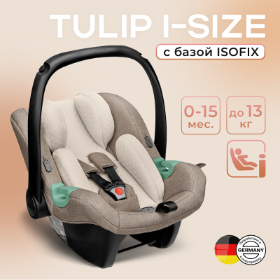 Автокресло ABC-Design Tulip i-Size + База Isofix (0-13 кг), Nature (Коричневый)