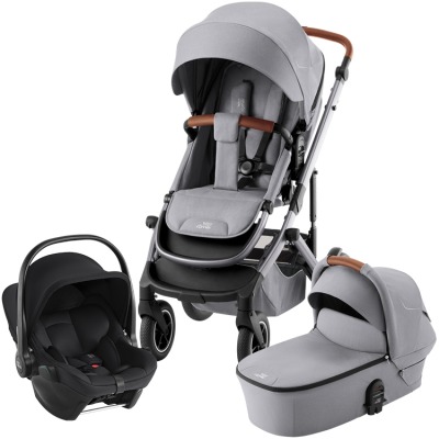 Коляска 3 в 1 Britax Roemer Smile 5Z, Frost Grey (Серый) + Автокресло Baby-Safe Core, Space Black (Черный)