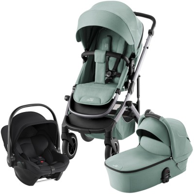 Коляска 3 в 1 Britax Roemer Smile 5Z, Jade Green (Зеленый) + Автокресло Baby-Safe Core, Space Black (Черный)