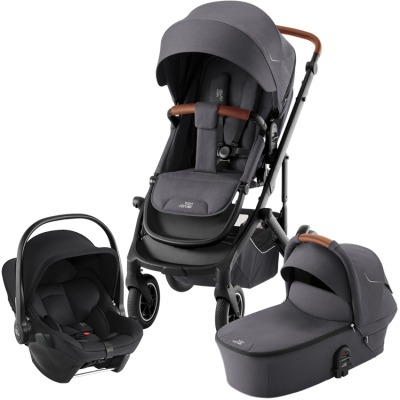 Коляска 3 в 1 Britax Roemer Smile 5Z, Midnight Grey (Темно-серый) + Автокресло Baby-Safe Core, Space Black (Черный)