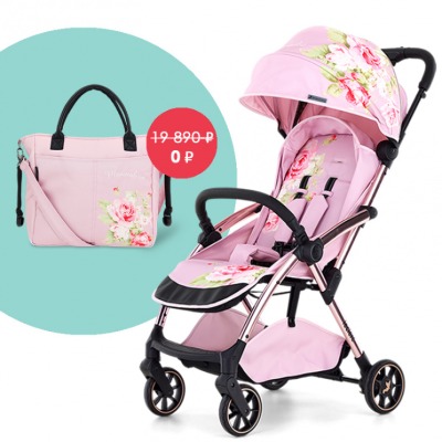 Коляска прогулочная Leclerc Baby by Monnalisa, Antique Pink (Розовый) + сумка в подарок