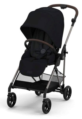 Коляска прогулочная Cybex Melio (с дождевиком), Magic Black (Черный)