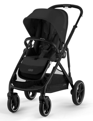 Коляска прогулочная Cybex Gazelle S шасси BLK, Moon Black / Черный (с корзиной и дождевиком)