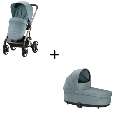 Коляска 2 в 1 Cybex Talos S Lux шасси TPE (с дождевиком), Sky Blue (Голубой)