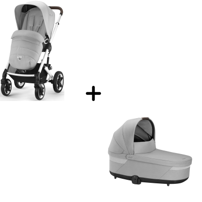 Коляска 2 в 1 Cybex Talos S Lux шасси SLV (с дождевиком), Lava Grey (Серый)