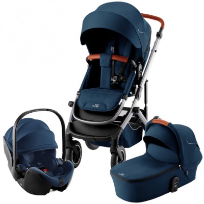 Коляска 3 в 1 Britax Roemer Smile 5Z, Night Blue (Синий) + Автокресло Baby-Safe Pro, Night Blue (Синий)