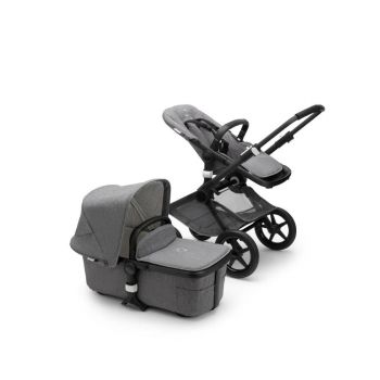 Коляска 2 в 1 Bugaboo Fox 2 Classic Complete шасси Black, Grey Melange (Серый меланж)