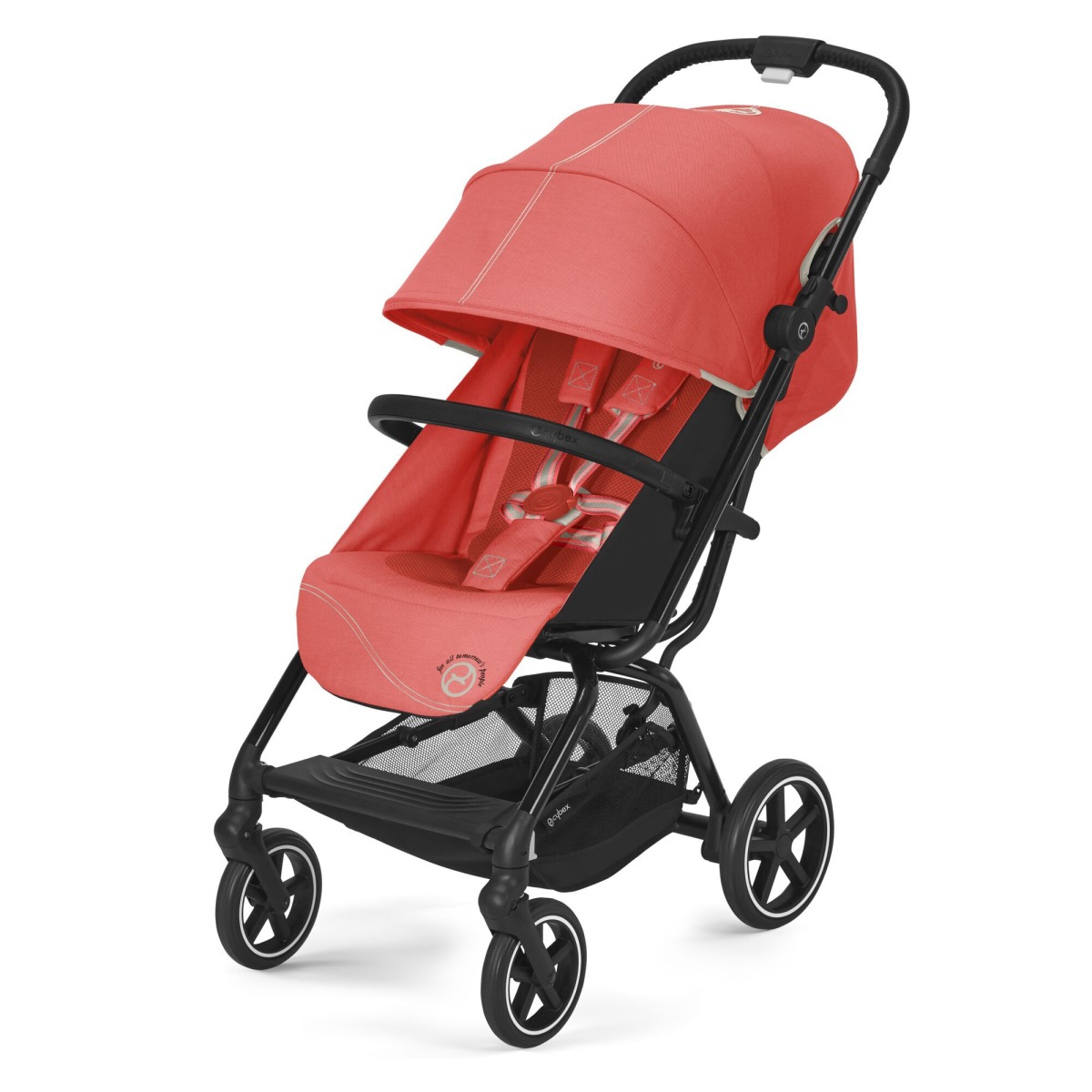 Коляска прогулочная Cybex Eezy S+ 2 BLK (с дождевиком и бампером), Hibiscus  Red (Розовый) купить в Красноярске за 40 800 руб. с доставкой от  официального дилера Boan Baby