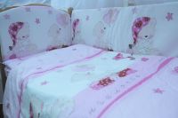 Комплект в кроватку AmaroBaby (7 предметов), Мишкин Сон (Розовый, Поплин) - вид 1 миниатюра