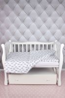Комплект в кроватку AmaroBaby Baby Boom (3 предмета), Облака (Серый, Бязь) - вид 1 миниатюра