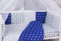 Комплект в кроватку AmaroBaby (18 предметов), Бриз (Синий / Белый, Бязь) - вид 3 миниатюра