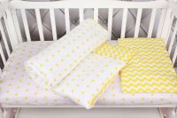 Комплект в кроватку AmaroBaby Baby Boom (3 предмета), Зиг Заг (Желтый, Бязь) - вид 1 миниатюра