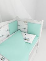 Комплект в кроватку AmaroBaby (3 предмета), Горы (Белый / Мята, Перкаль) - вид 13 миниатюра
