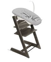 Стульчик для кормления Stokke Tripp Trapp + сиденье Newborn Set для новорожденного, Hazy Grey (Темно-коричневый) - вид 1 миниатюра
