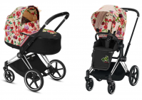 Коляска 2 в 1 Cybex Priam III Spring Blossom шасси Chrome Black, Light (Светлый) - вид 1 миниатюра