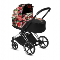 Коляска 2 в 1 Cybex Priam III Spring Blossom шасси Matt Black, Dark (Темный) - вид 5 миниатюра