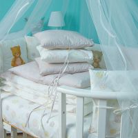 Комплект в кроватку Vikalex Мишкина Компания для овальной кроватки (6 предметов), Пузырьки / Серый - вид 11 миниатюра