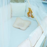 Комплект в кроватку Vikalex Мишкина Компания для овальной кроватки (6 предметов), Горох / Бежевый - вид 15 миниатюра