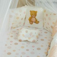 Комплект в кроватку Vikalex Мишкина Компания для овальной кроватки (6 предметов), Пузырьки / Бежевый - вид 9 миниатюра