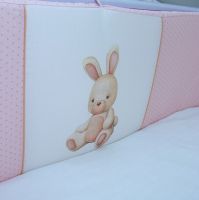 Комплект в кроватку Vikalex Мишкина Компания (6 предметов), Горох / Розовый - вид 19 миниатюра