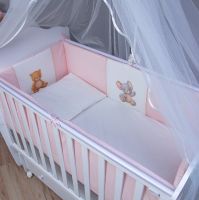 Комплект в кроватку Vikalex Мишкина Компания (6 предметов), Горох / Розовый - вид 9 миниатюра