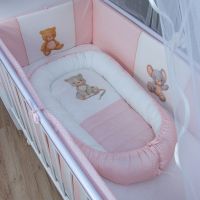 Комплект в кроватку Vikalex Мишкина Компания (6 предметов), Горох / Розовый - вид 13 миниатюра