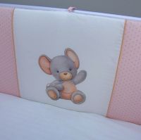 Комплект в кроватку Vikalex Мишкина Компания (6 предметов), Горох / Розовый - вид 17 миниатюра