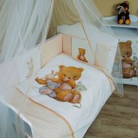 Комплект в кроватку Vikalex Мишкина Компания (6 предметов), Горох / Бежевый - вид 7 миниатюра