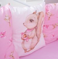 Комплект в кроватку Vikalex Белочка для овальной кроватки (6 предметов), Розовый - вид 15 миниатюра
