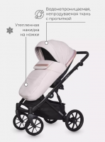 Коляска 3 в 1 Riko Basic Delta Ecco, 14 - Rose (Светло-розовый) - вид 41 миниатюра