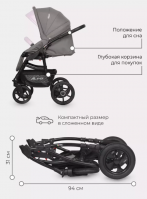 Коляска 2 в 1 Riko Basic Alfa Ecco, 09 (Серый - Розовый) - вид 29 миниатюра