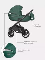 Коляска 3 в 1 Riko Basic Montana Ecco, 13 - Emerald (Зелёный) - вид 29 миниатюра