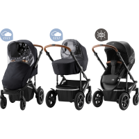 Комплект защиты от непогоды Britax Roemer Smile Stay Safe. В набор входят: дождевики для коляски и люльки Smile 5Z, а также светоотражающий чехол для капюшона. Все подробности уточняйте у менеджеров!