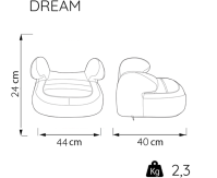 Автокресло-бустер Nania Dream Denim Luxe (15-36 кг), Grey (Серый) - вид 7 миниатюра