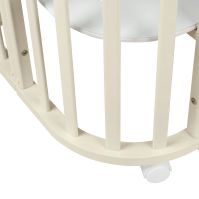 Детская кровать-трансформер Indigo Baby Lux, Слоновая кость / Белые стойки - вид 5 миниатюра
