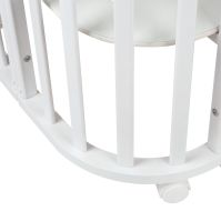 Детская кровать-трансформер Indigo Baby Lux, Белый / Натуральные стойки - вид 3 миниатюра