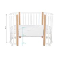 Детская кровать-трансформер Indigo Baby Lux, Белый / Натуральные стойки - вид 5 миниатюра