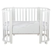 Детская кровать-трансформер Indigo Baby Lux, Белый / Белые стойки - вид 1 миниатюра