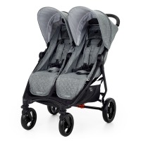 Прогулочная коляска для двойни Valco Baby Slim Twin Tailormade, Grey Marle (Серый) - вид 1 миниатюра