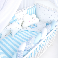 Комплект в кроватку Золотой Гусь серия Птичка, Sweet Bunny (Голубой / Cерый) - вид 1 миниатюра