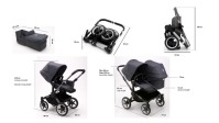 Коляска для двойни 2 в 1 Bugaboo Donkey 5 Twin шасси Black, Grey Melange / Morning Ping (Серый Меланж / Розовый) - вид 21 миниатюра