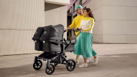 Коляска для двойни 2 в 1 Bugaboo Donkey 5 Twin шасси Black, Grey Melange / Morning Ping (Серый Меланж / Розовый) - вид 25 миниатюра