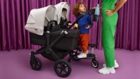 Коляска для двойни 2 в 1 Bugaboo Donkey 5 Twin шасси Black, Grey Melange / Morning Ping (Серый Меланж / Розовый) - вид 27 миниатюра