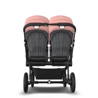 Коляска для двойни 2 в 1 Bugaboo Donkey 5 Twin шасси Black, Grey Melange / Morning Ping (Серый Меланж / Розовый) - вид 11 миниатюра