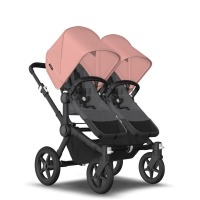 Коляска для двойни 2 в 1 Bugaboo Donkey 5 Twin шасси Black, Grey Melange / Morning Ping (Серый Меланж / Розовый) - вид 13 миниатюра