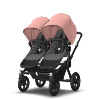 Коляска для двойни 2 в 1 Bugaboo Donkey 5 Twin шасси Black, Grey Melange / Morning Ping (Серый Меланж / Розовый) - вид 17 миниатюра